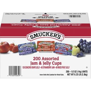 Smucker's Jam & Jelly Cups, Variety Pack, 0.5 oz, 200 ct
