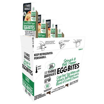 Three Bridges Egg White Bites, Spinach & Bell Pepper, 4.6 oz, 7 ct