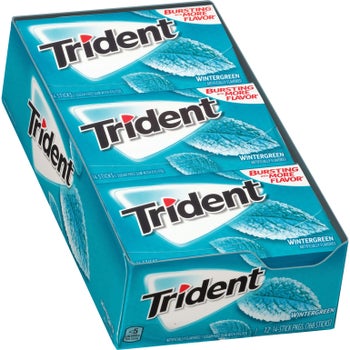 Trident Sugar Free Gum, Wintergreen, 14 Sticks, 12 ct