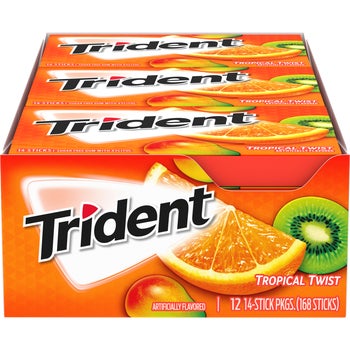 Trident Sugar Free Gum, Tropical Twist, 14 Pieces, 15 ct