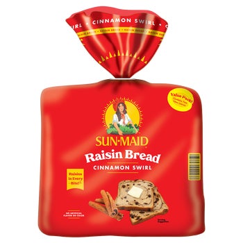Sun-Maid Raisin Bread, Cinnamon Swirl, 16 oz, 2 ct