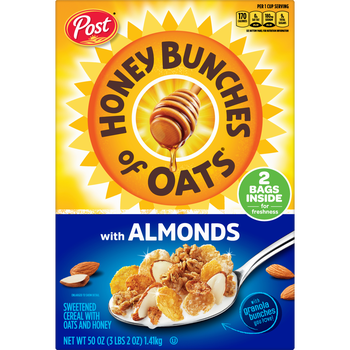 Post Honey Bunches of Oats Cereal, with Almonds, 50 oz