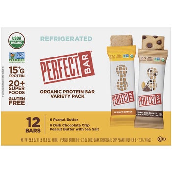 Perfect Bar Organic Protein Bar, Variety Pack, 12 ct