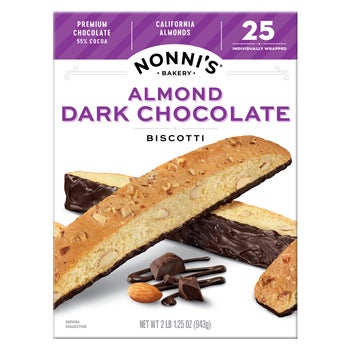 Nonni's Biscotti, Almond Dark Chocolate, 25 ct