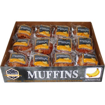 The Worthy Crumb Muffins, Banana Nut, 3.6 oz, 12 ct
