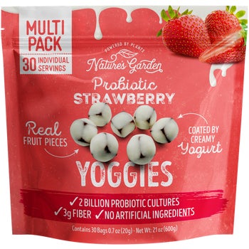 Nature's Garden Probiotic Yoggies, Strawberry, 0.7 oz, 30 ct