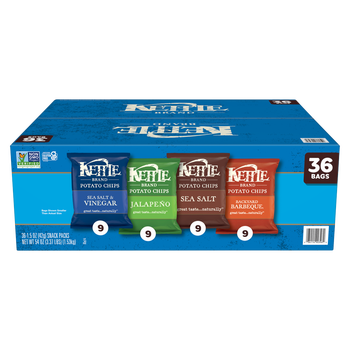 Kettle Chip Brand Potato Chips, Variety Pack, 1.5 oz, 36 ct
