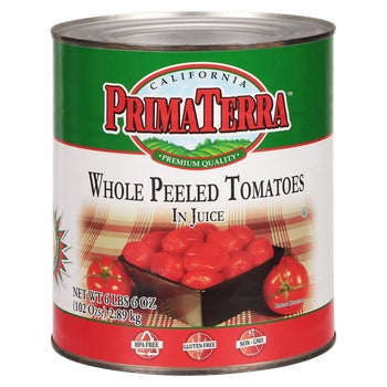 Prima Terra Whole Peeled Tomatoes In Juice, 102 oz