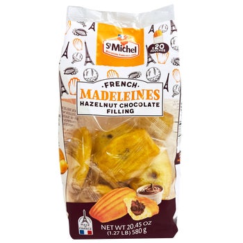 St Michel French Madeleines with Hazelnut Chocolate Filling, 20 ct
