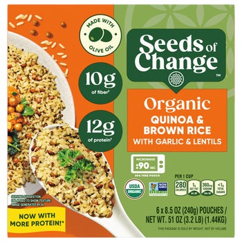 Seeds of Change Organic Quinoa and Brown Rice with Garlic and Lentils, 8.5 oz, 6 ct