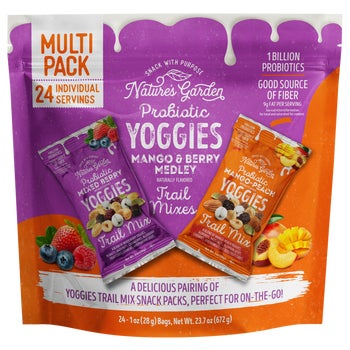 Nature's Garden Probiotic Yoggies Trail Mix, Variety Pack, 1 oz, 24 ct