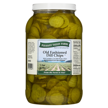 Pleasant Valley 3/16" Cut Old Fashioned Dill Pickle Chips, 128 fl oz