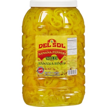 Del Sol Yellow Banana Pepper Rings, Mild, 1 Gallon