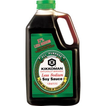 Kikkoman Soy Sauce, Less Sodium, 64 oz