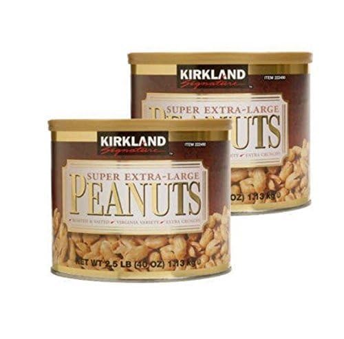 Kirkland Signature Super Extra-Large Peanuts Roasted & Salted 2.5 lbs (Pack of 2)