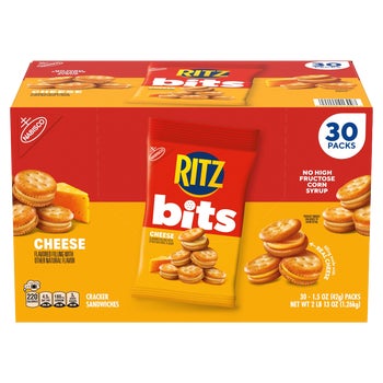 RITZ Bits Cracker Sandwiches, Cheese, 1.5 oz, 30 ct