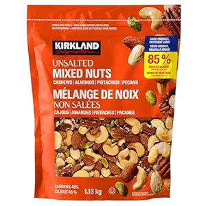 Kirkland Signature Unsalted Mixed Nuts, 40 Oz