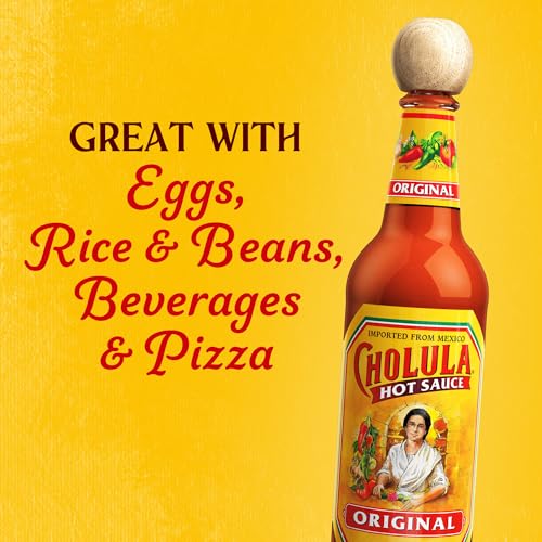 Cholula Hot Sauce, Original, Product of Mexico, Blend of Arbol & Piquin Peppers with Signature Spices for Eggs, Rice, Tacos, Huevos Rancheros & More, 12 fl oz