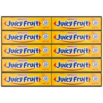 Wrigley's Juicy Fruit Chewing Gum, Original 50 Cent, 5 Sticks, 40 ct