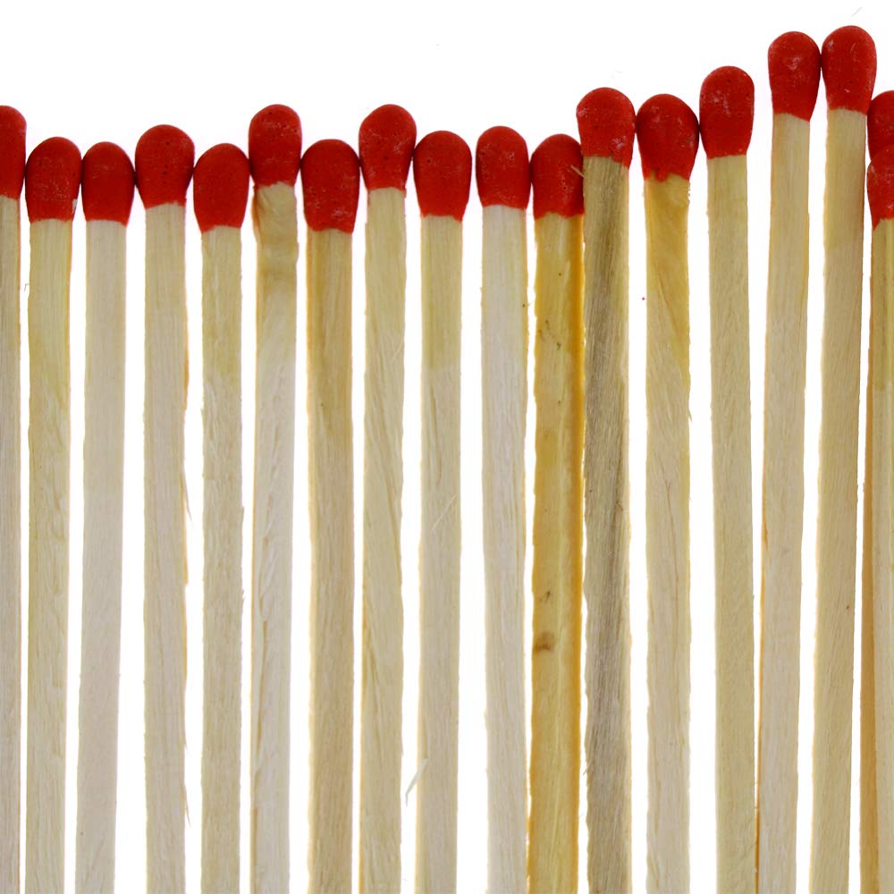 Quality Home Long Wooden Fireplace Matches for Candles, Camping, BBQ Grilling - 11" Matches, 40 in Each Box (3)