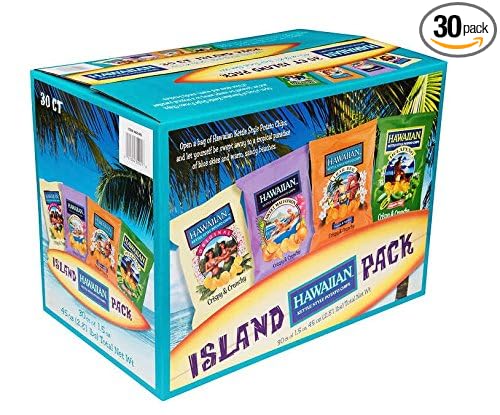 Hawaiian Potato Chips, Island Pack, Variety Pack, 1.5 oz, 30 ct