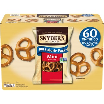 Snyder's of Hanover Mini Pretzels, 100 Calorie Pack, 0.92 oz, 60 ct
