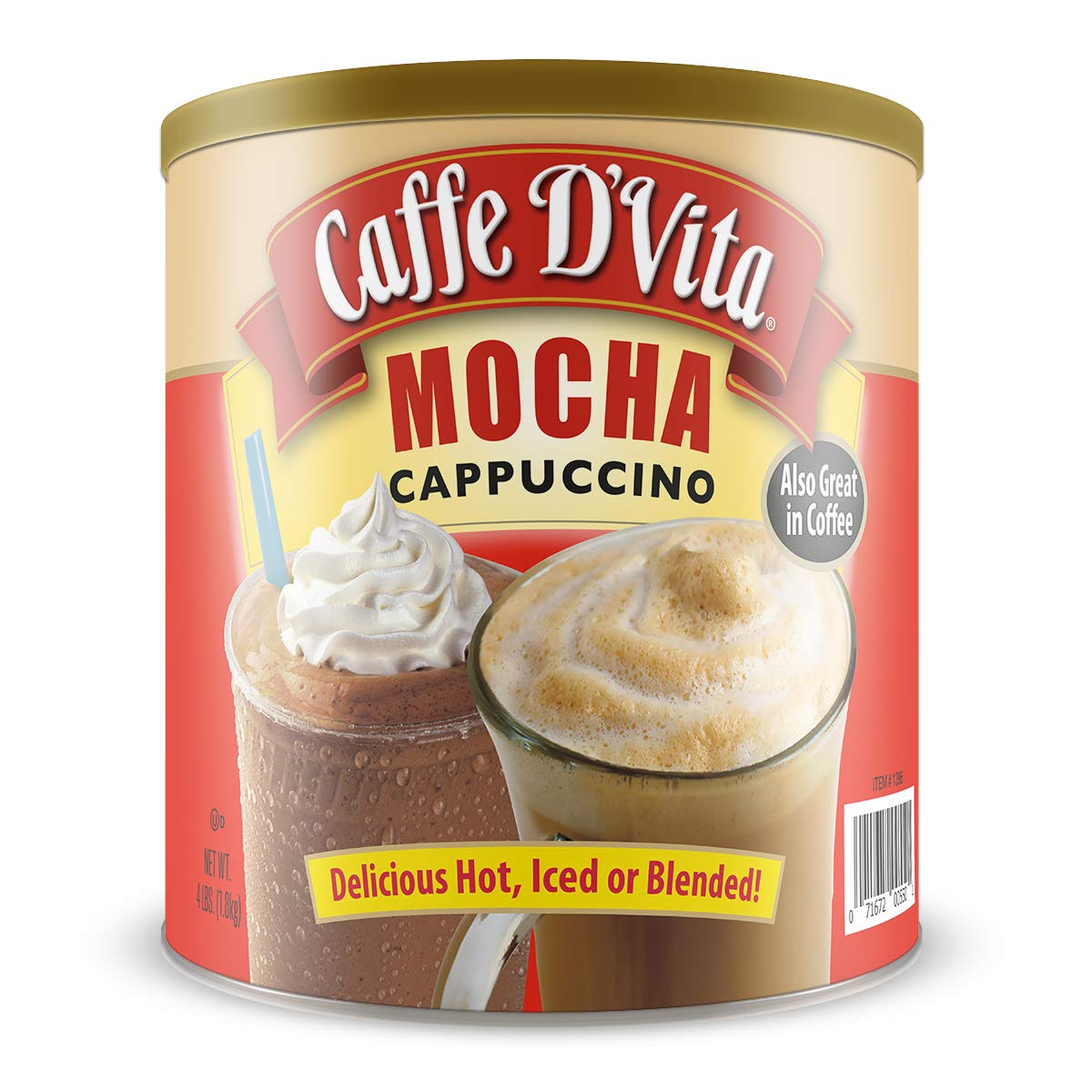 Caffe D'Vita Mocha Cappuccino Hot or Iced 4 lbs (2 pack)