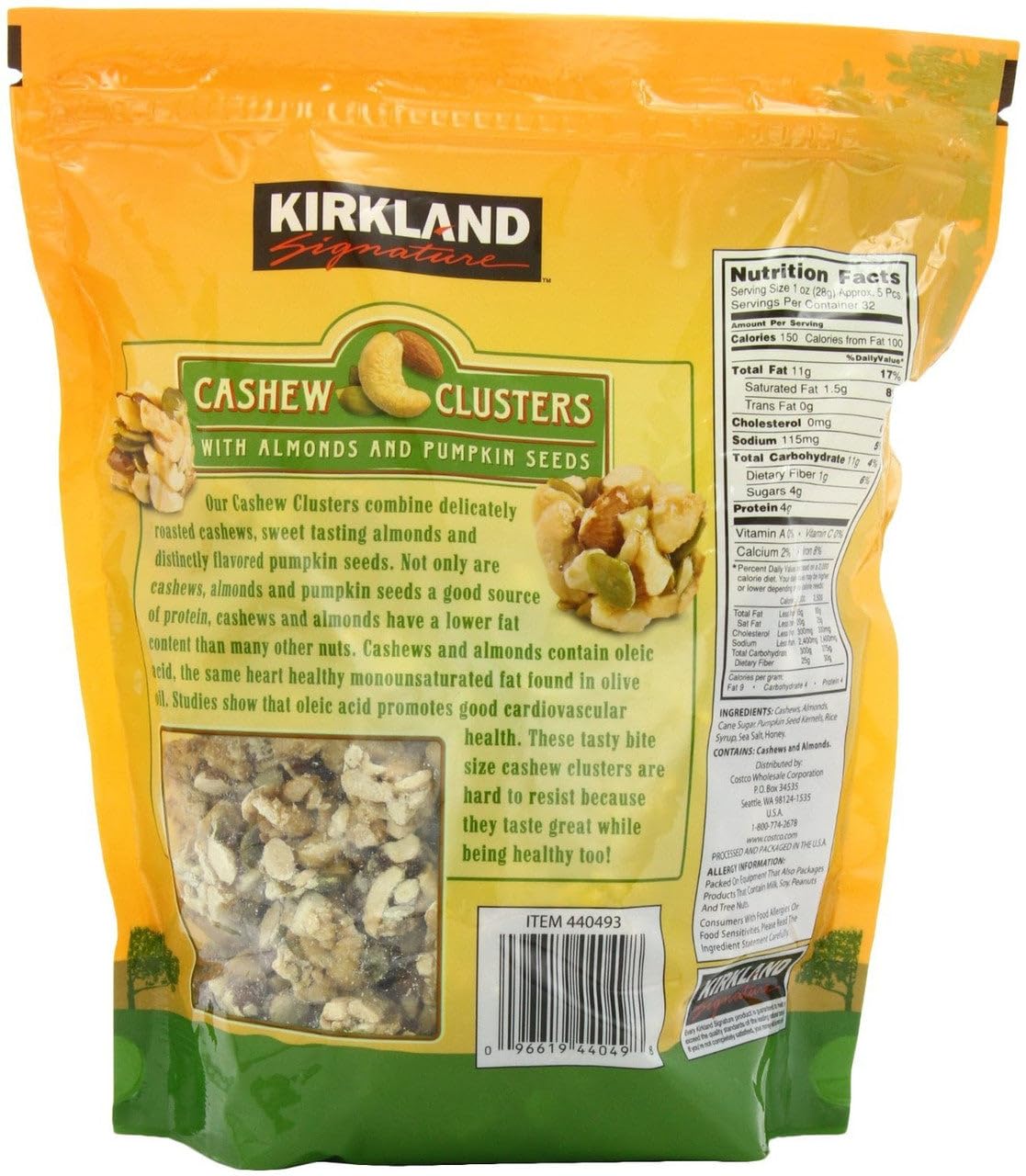 KIRKLAND SIGNATURE Cashew Clusters, 32 Ounce