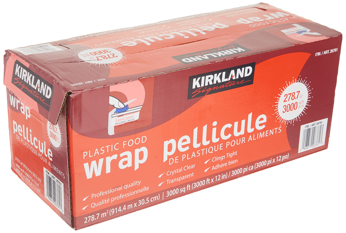 Kirkland Signature Plastic Food Wrap, 12 Inch x 3,000 Foot