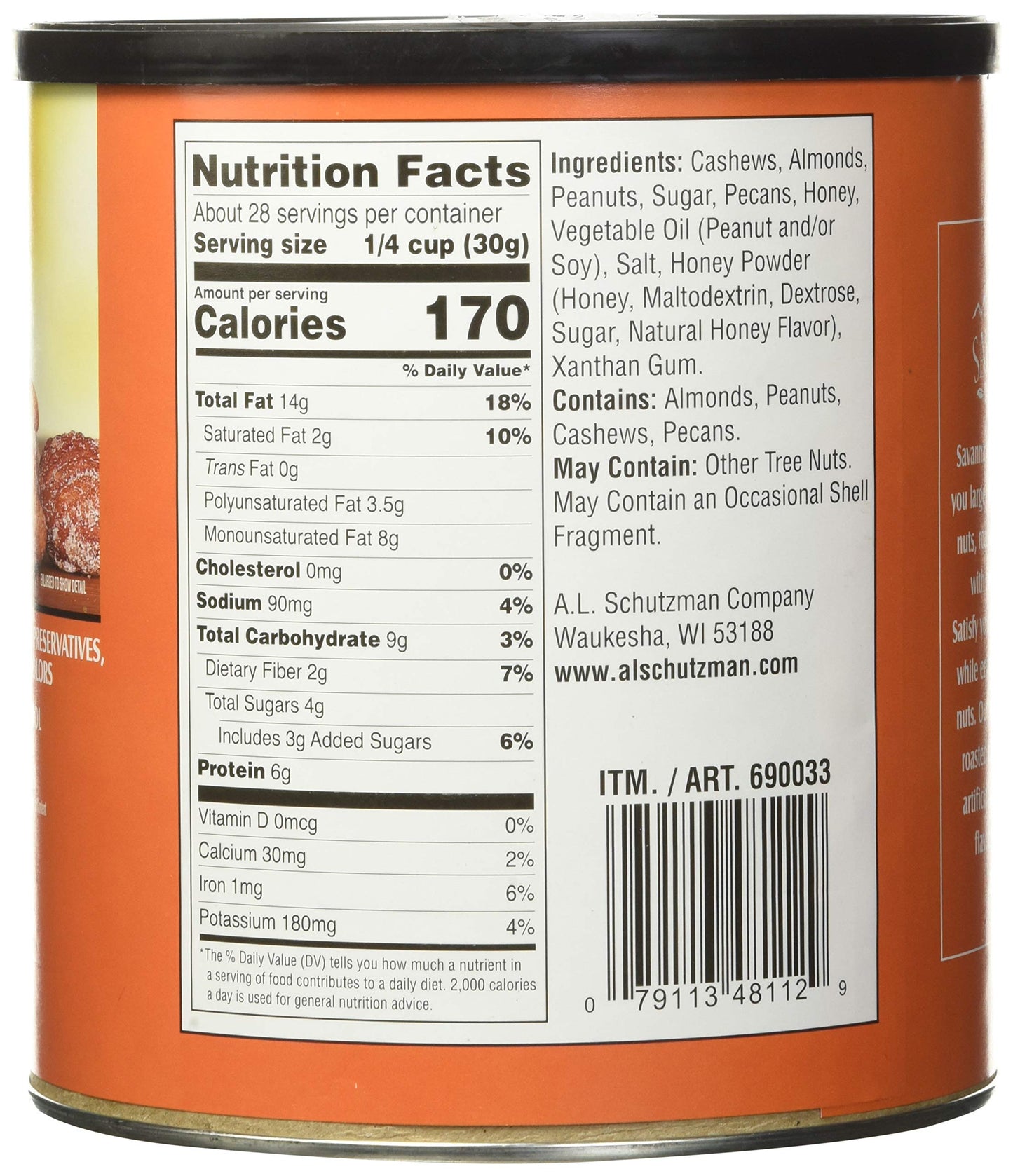 Savanna Orchards Gourmet Honey Roasted Nut Mix, 30 Oz (na)