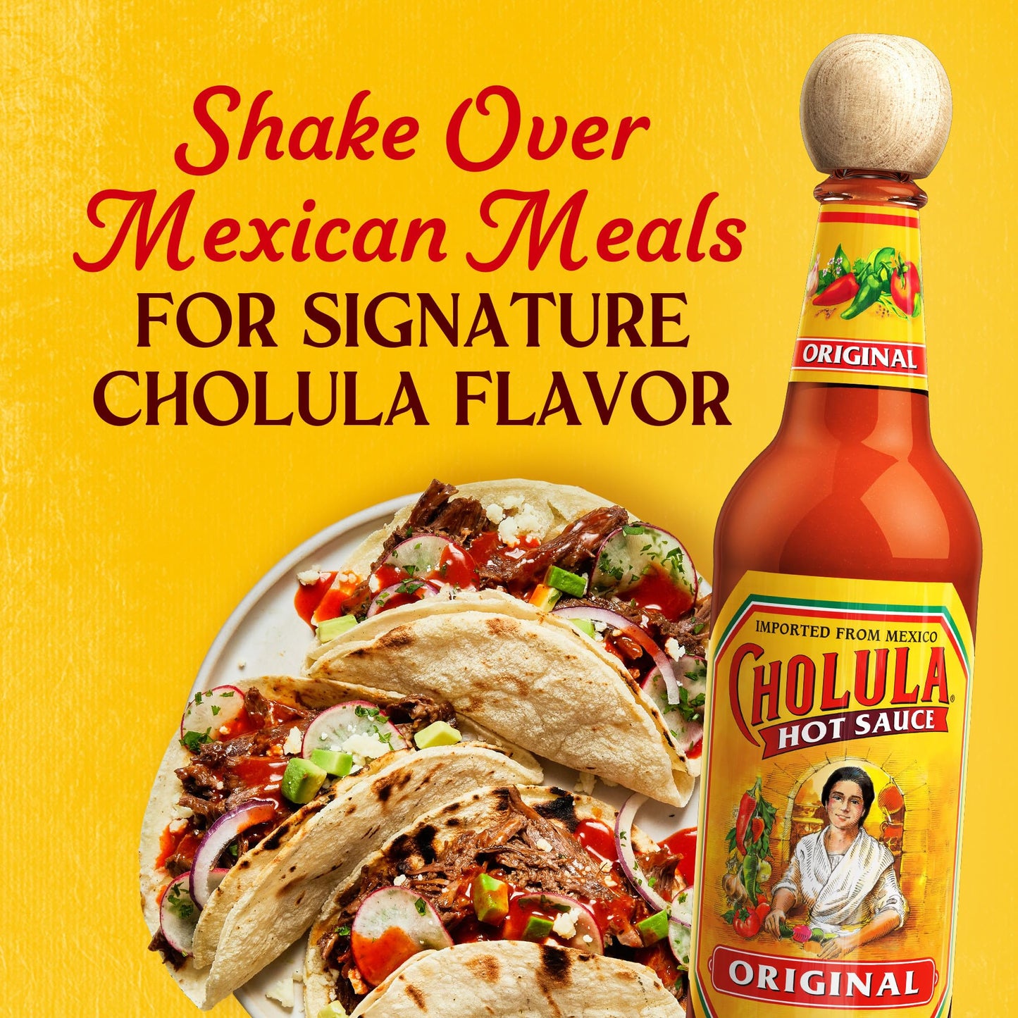 Cholula Hot Sauce, Original, Product of Mexico, Blend of Arbol & Piquin Peppers with Signature Spices for Eggs, Rice, Tacos, Huevos Rancheros & More, 12 fl oz