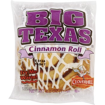 Cloverhill Bakery Big Texas Cinnamon Roll, 4 oz, 12 ct