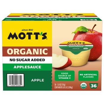 Mott's Organic Applesauce, 3.9 oz, 36 ct