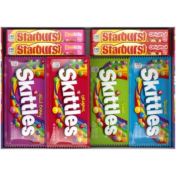 Skittles and Starburst Chewy Candy, Variety Pack, 30 ct