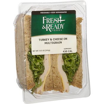 Fresh & Ready Turkey & Cheese Sandwich on Multigrain, 8.5 oz, 4 ct