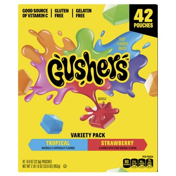 Gushers Fruit Flavored Snacks, Variety Pack, 0.8 oz, 42 ct