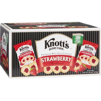 Knott's Berry Farm Premium Shortbread Cookies, Strawberry, 2 oz, 36 ct