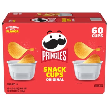 Pringles Potato Crisps Snack Stack Cups, Original, 0.67 oz, 60 ct