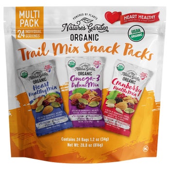 Nature's Garden Organic Trail Mix Snack Packs, Variety Pack, 1.2 oz, 24 ct