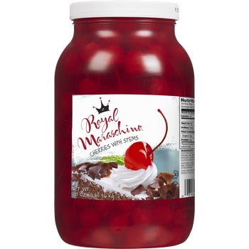 Royal Maraschino Cherries with Stems, 1 Gallon