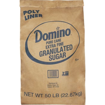 Domino Pure Cane Granulated Sugar, Extra Fine, 50 lbs