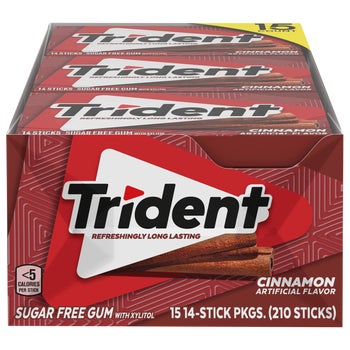 Trident Sugar Free Gum, Cinnamon, 14 Pieces, 15 ct