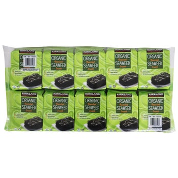 Kirkland Signature Organic Roasted Seaweed with Sesame Oil, 0.60 oz, 10 ct