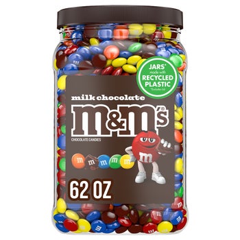 M&M'S Chocolate Candy, Milk Chocolate, 62 oz Jar