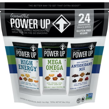 Gourmet Nut Power Up Trail Mix, Variety Pack, 1.5 oz, 24 ct