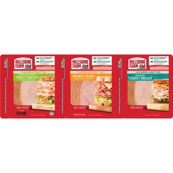 Hillshire Farm Lunchmeat, Sliced, Club Sandwich Variety Pack, 1 lb, 3 ct