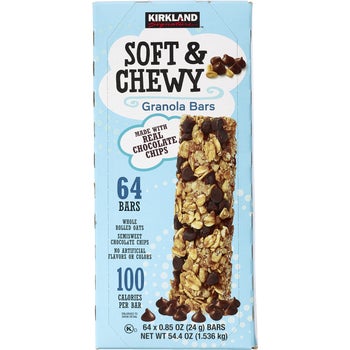 Kirkland Signature Soft & Chewy Chocolate Chip Granola Bars, 0.85 oz, 64 ct