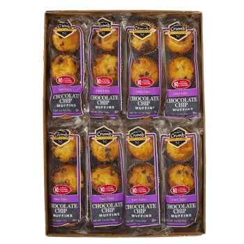 The Worthy Crumb Mini Muffins, Chocolate Chip, 2.6 oz, 16 ct