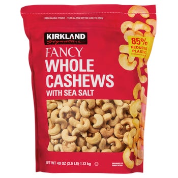 Kirkland Signature Fancy Whole Cashews with Sea Salt, 2.5 lbs