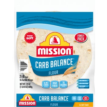 Mission Carb Balance 8" Flour Tortilla Wraps, 24 oz, 16 ct